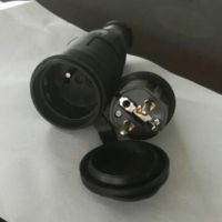 廠家直銷法式黑色橡膠防爆防摔防水插頭插座