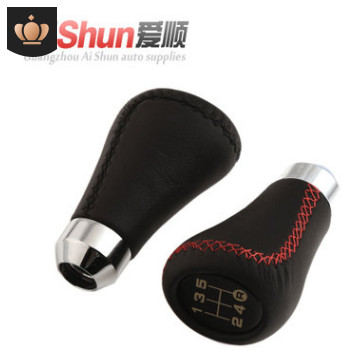 汽車(chē)改裝通用帶檔位手動(dòng)變速桿 5檔手動(dòng)排檔頭 皮革檔把頭波棍頭