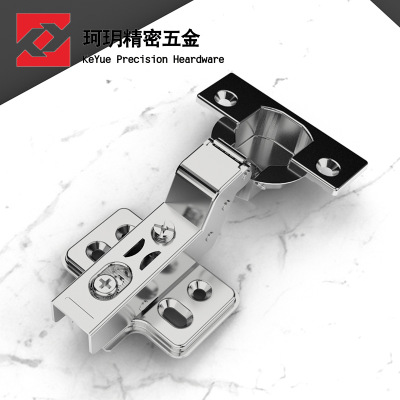 珂玥鍍鎳鋼櫥柜門鉸鏈飛機彈簧合頁衣柜固裝阻尼液壓靜音緩沖鉸鏈