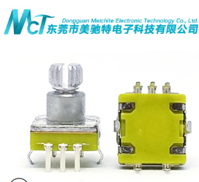 EC11薄型旋轉(zhuǎn)編碼器 帶開(kāi)關(guān) 齒形金屬柄