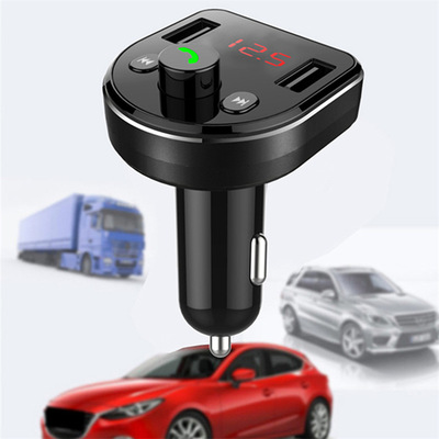 雙USB車充汽車車載多功能數(shù)顯藍(lán)牙FM免提MP3播放器車載手機(jī)充電器