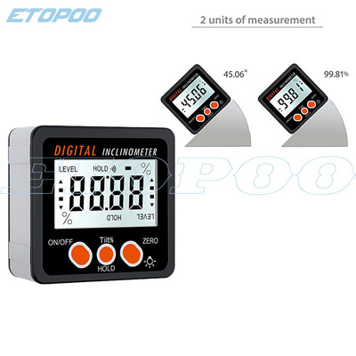 Etopoo爆款 4*90 0.1度 數(shù)顯傾角盒 角度儀 迷你數(shù)顯傾角儀 強(qiáng)磁