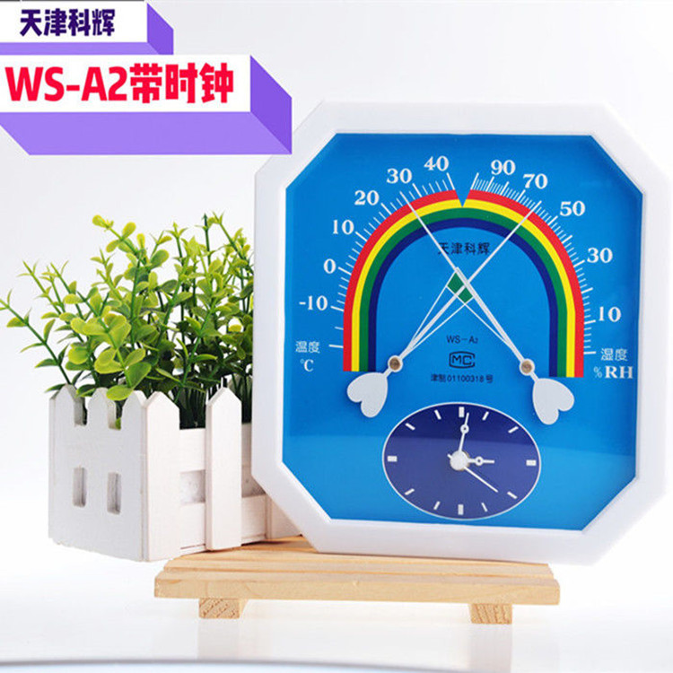 八角指針式干濕溫度計(jì)壁掛式溫濕度表工業(yè)家用室內(nèi)藥店大棚
