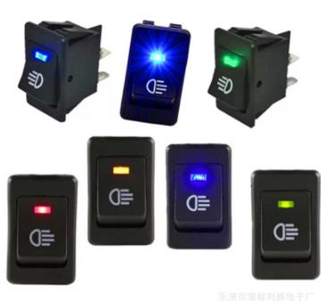 直銷(xiāo)ASW-17D 汽車(chē)霧燈改裝開(kāi)關(guān)LED燈12V35A汽車(chē)改裝船型開(kāi)關(guān)翹板