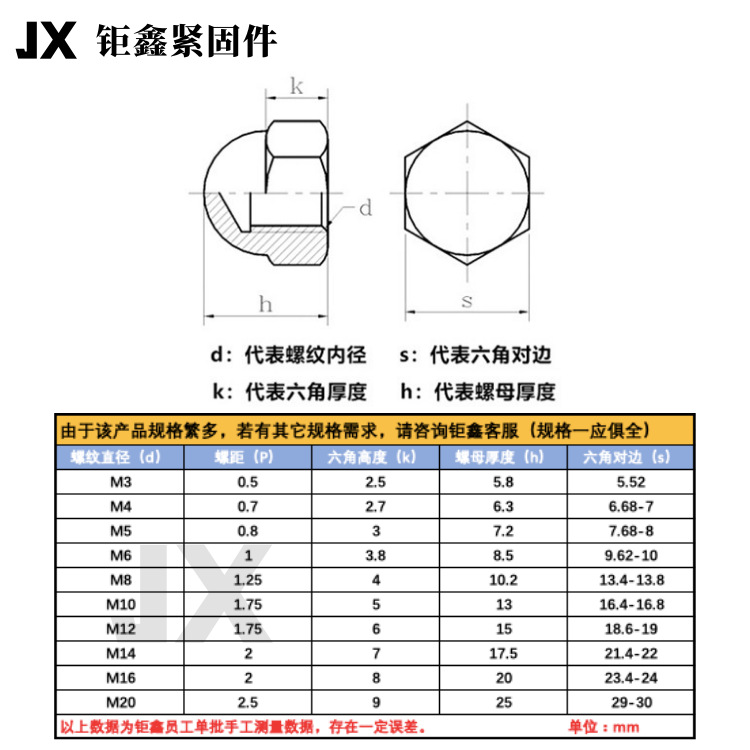組合蓋帽鍍鎳圓球頭螺帽M4M5M6M8M10M12焊接蓋母蓋帽分體蓋形 螺母