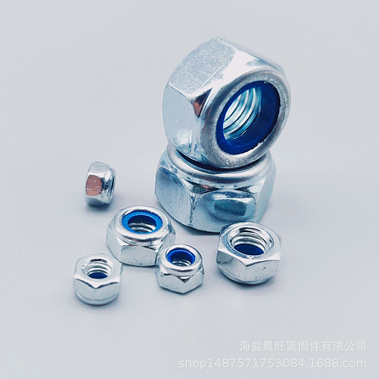 現(xiàn)貨供應加厚尼龍鎖緊螺母GB889M20 中碳10級藍白鋅