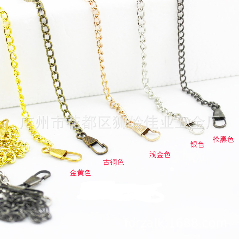 鐵鏈 細鐵鏈條 DIY飾品配件 5mm寬18#細鐵鏈帶珠膽扣 廠家供應