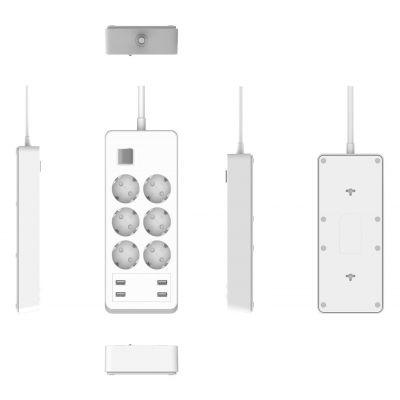 德國規(guī)格智能家居智能插座智能語音控制wifi智能排插4.8A4口USB