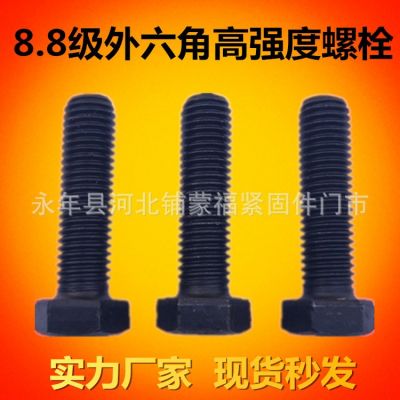 廠家直銷8.810.912.9級高強(qiáng)度外六角螺栓螺絲發(fā)黑碳鋼螺絲螺栓