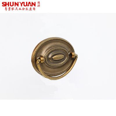 美式鋅合金雙孔吊環(huán)拉手 歐式圓環(huán)衣柜抽屜拉手