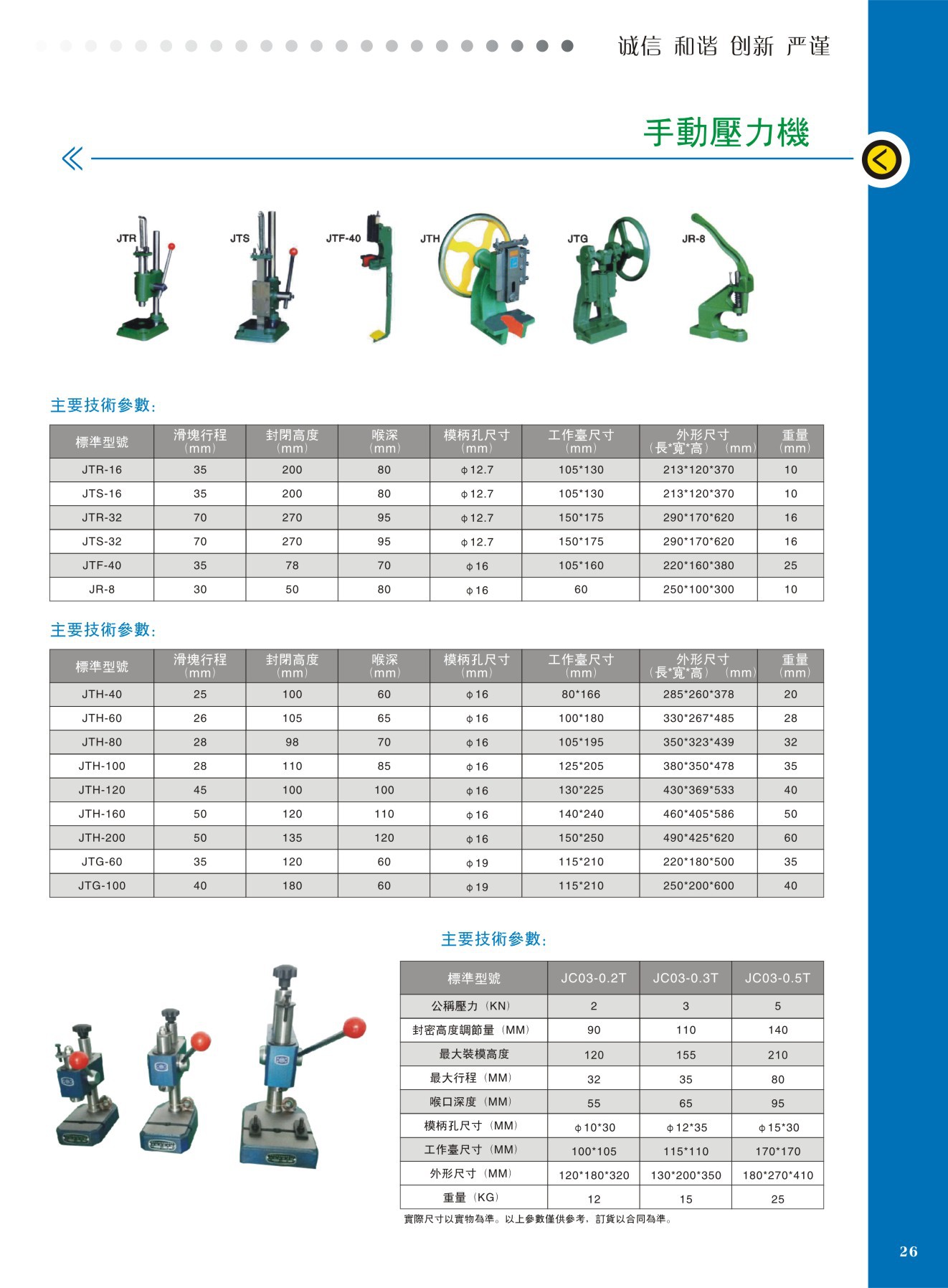手動壓力機