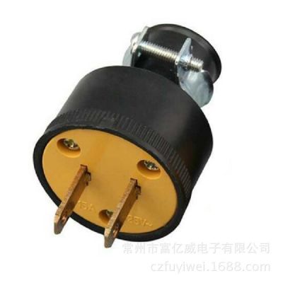 美標(biāo)美規(guī)5-15P裝配式可拆防水耐摔防爆帶鐵夾PVC電源插頭插座母座