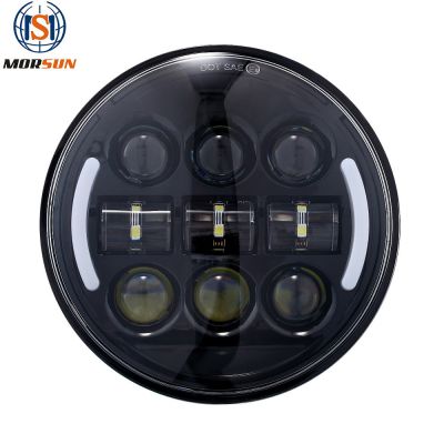 承光電子 5.75寸哈雷led摩托車(chē)大燈 45W前大燈機(jī)車(chē)改裝雙色前照燈